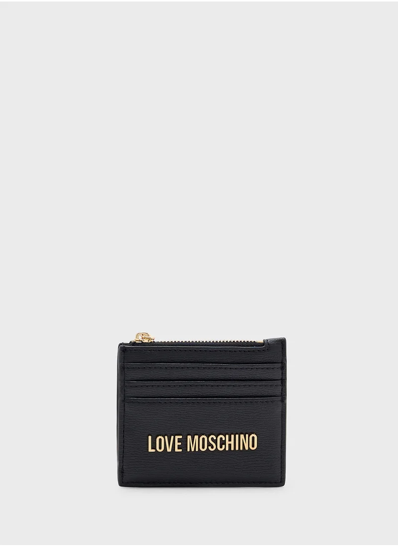 Love Moschino Logo Detailed Zip Over Wallet