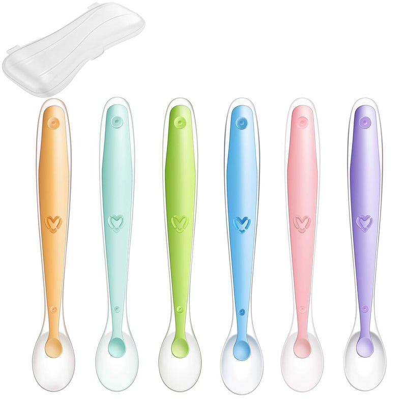 PandaEar Baby Silicone Soft Spoons| Training Feeding for Kids Toddlers Children and Infants| BPA Free 6 Pack| Baby Led Weaning Spoon| Gum-Friendly First Stage - Image 4