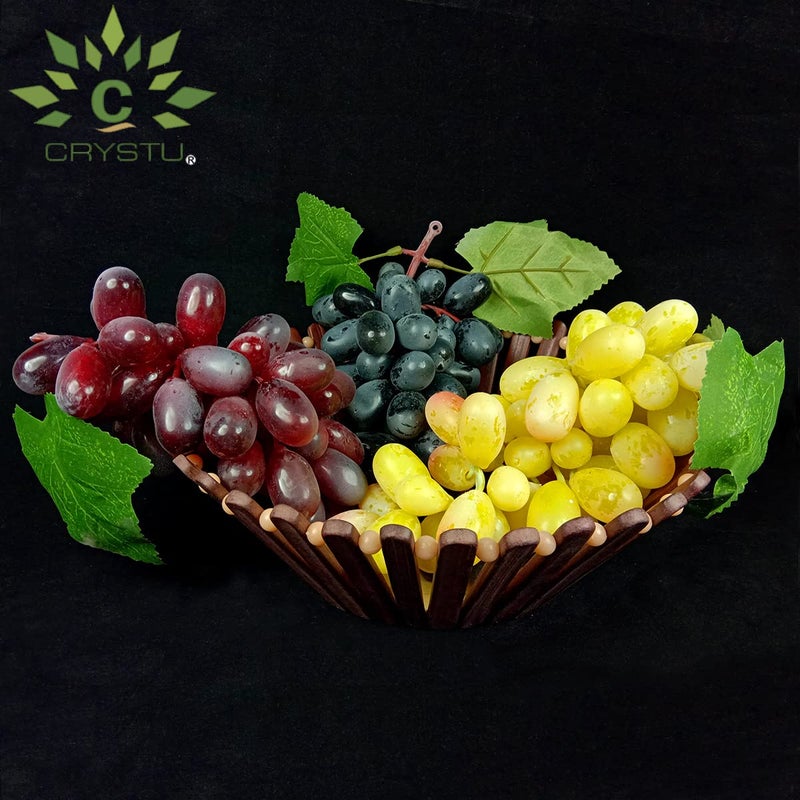 Crystu Hanging Artificial Grapes with Leaves Plastic Fake Fruit Food Home Decor for Table Decoration Combo Pack of 3 pc - Image 3