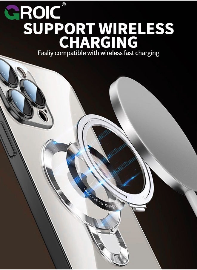 GROIC iPhone 16 Case,iPhone 16 Magnetic Phone Case with Screen Protectors, Compatible with MagSafe iPhone 16 Phone Cover,Shockproof Slim Transparent Phone Shell for iPhone 16 6.1''  - Image 3