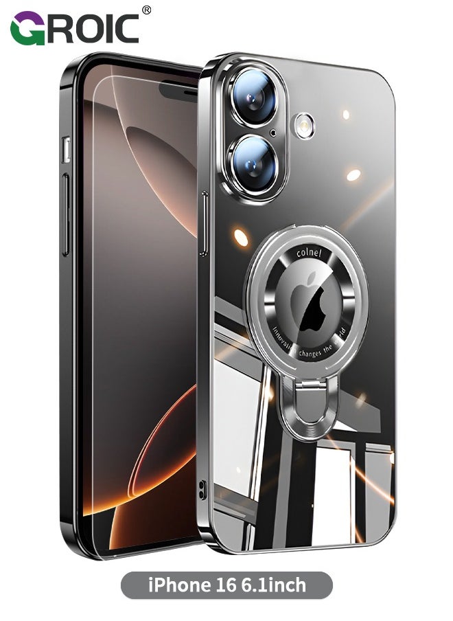 GROIC iPhone 16 Case,iPhone 16 Magnetic Phone Case with Screen Protectors, Compatible with MagSafe iPhone 16 Phone Cover,Shockproof Slim Transparent Phone Shell for iPhone 16 6.1''  - Image 1