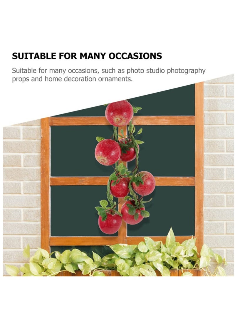 Excefore Red Apple Garland, 3pcs Simulation Fruit Hanging String Plants Decor, Wedding Decorations Decor Plant Garland Vine Mini Fake Apples Lifelike Fruit Artificial Fake for Decor Toy  - Image 4