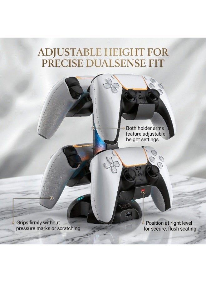 سايتاك حامل شحن ثنائي لجهاز PS5 DualSense من Saitake، مزود بإضاءة RGB، يشحن جهازي تحكم - Image 4