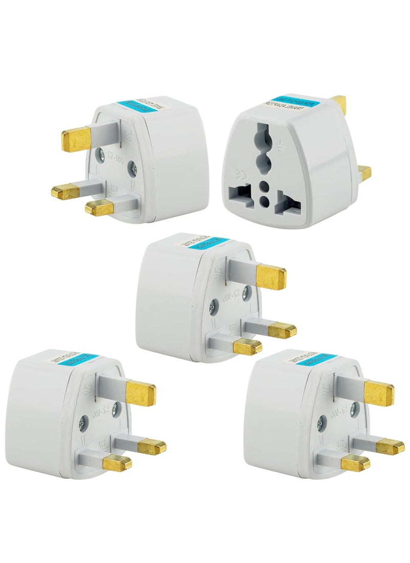 HI PLASST PINS N PLUGS HiPLASST India to UK Converter Plug Pack of 5 TypeG Travel Adapter for Indian Plugs Compatible with UK UAE Singapore Hong Kong Ireland Wales 13A 230V  - Image 1
