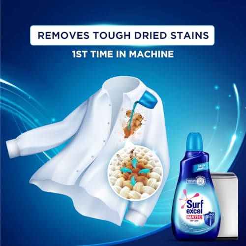 Surf Excel Matic Top Load Liquid Detergent 1L|| Specially designed to remove Tough Dried Stains, 1st time in Washing Machine - Image 3