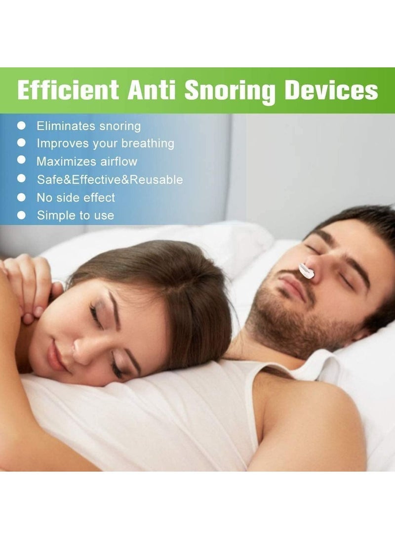 سيوسي أجهزة مكافحة الشخير ، سدادة كهربائية أوتوماتيكية للشخير لينة مزدوجة إيدي لتحسين جودة النوم USB صغير لمنع الشخير ، هواء منعش ، تنفس مريح للنوم للنساء والرجال (أبيض) - Image 4