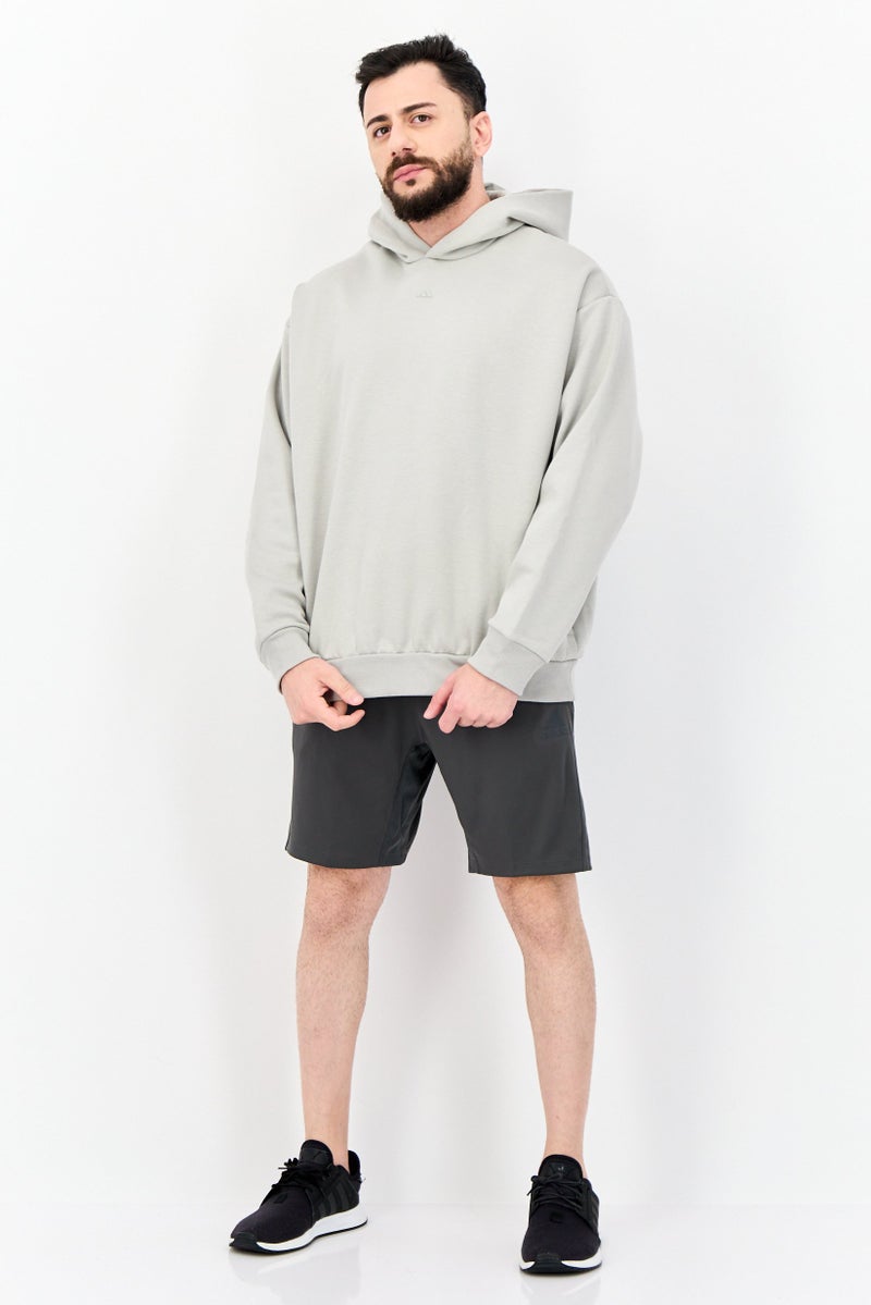 Adidas Men Sportswear Fit Long Sleeves Basketball Hoodie, Grey - Image 4