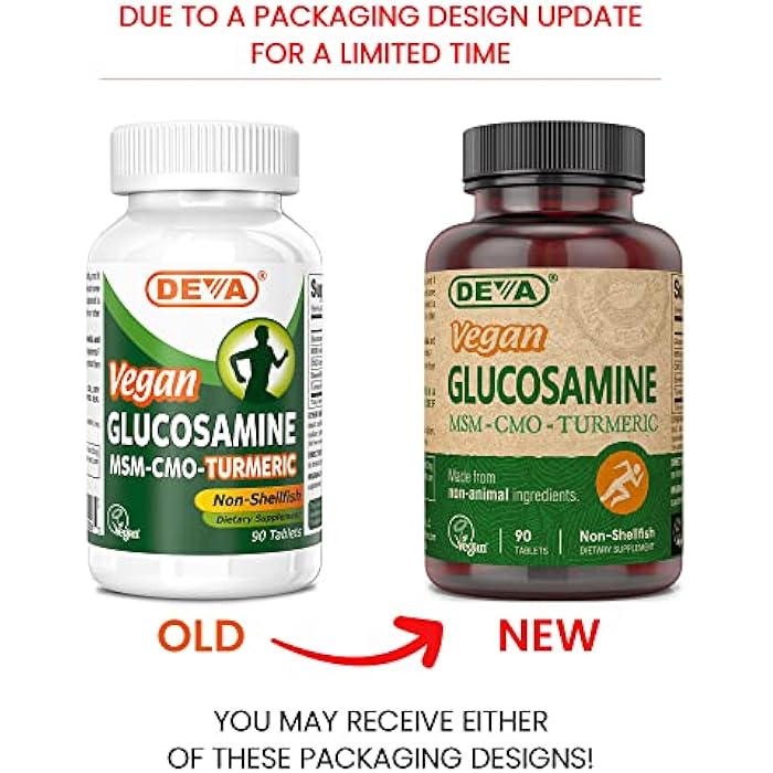 DEVA Vegan Glucosamine-MSM-CMO & Turmeric Supplement - Gluten Free Plant Based Nutritional Supplement - 90 Tablets (Pack of 2) - Image 2
