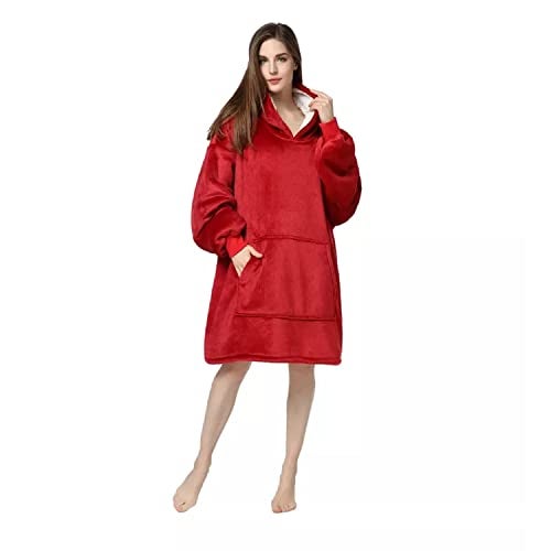 Maharsh Oversized Hoodie Blanket Women Ultra Plush Fleece with Soft Sherpa Reversible Warm Cosy Comfy Wearable Hooded Giant Sweatshirt Throw for Girls Adults Men Boys Kids Big Pocket - Image 1
