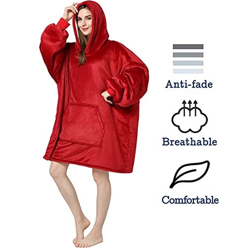 Maharsh Oversized Hoodie Blanket Women Ultra Plush Fleece with Soft Sherpa Reversible Warm Cosy Comfy Wearable Hooded Giant Sweatshirt Throw for Girls Adults Men Boys Kids Big Pocket - Image 4