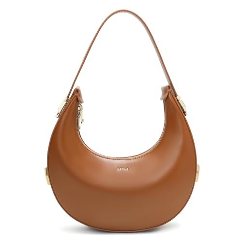 Keyli Shoulder Bag for Women Waterproof Leather Clutches Purses Trendy Casual Tote Handbags Designer Bags Adjustable Strap Hobo Bag Evening Bags with Zipper for Travel Shopping Dating Brown - Image 1