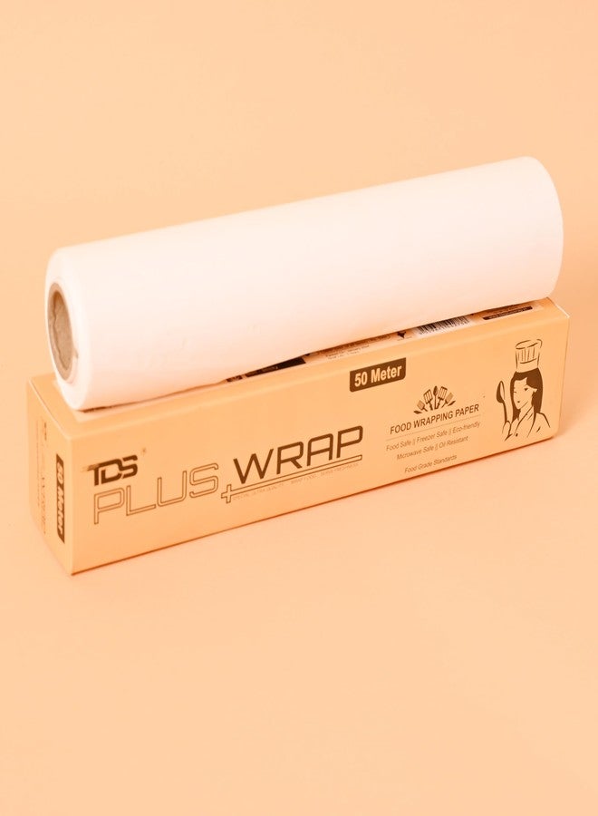 TDS PLUS WRAP ورق تغليف الطعام TDS PLUS WRAP نصف كيلوغرام | ورق زبدة | لتغليف الروتي/الغداء | مقاوم للزيت، قابل لإعادة الاستخدام ومتعدد الأغراض | لتغليف الروتي، الباراتا، الساندويتش، البرجر | يحافظ على الطعام آمنًا وطازجًا | (عبوة واحدة، لون أبيض مائل للبيج) - Image 1