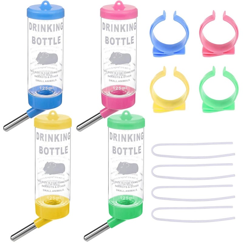 VAYINATO زجاجة مياه تلقائية للحيوانات الأليفة (125 مل، لون عشوائي) من بيتزلايف وورلد، 1 قطعة من البلاستيك للهمستر - Image 1