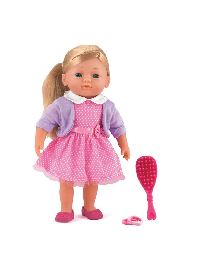 dolls world Elizabeth 14 inch Soft Doll Sleeping Eyes With Hair & Accessories from Peterkin gift for kids of Age above 18 months  - Image 3