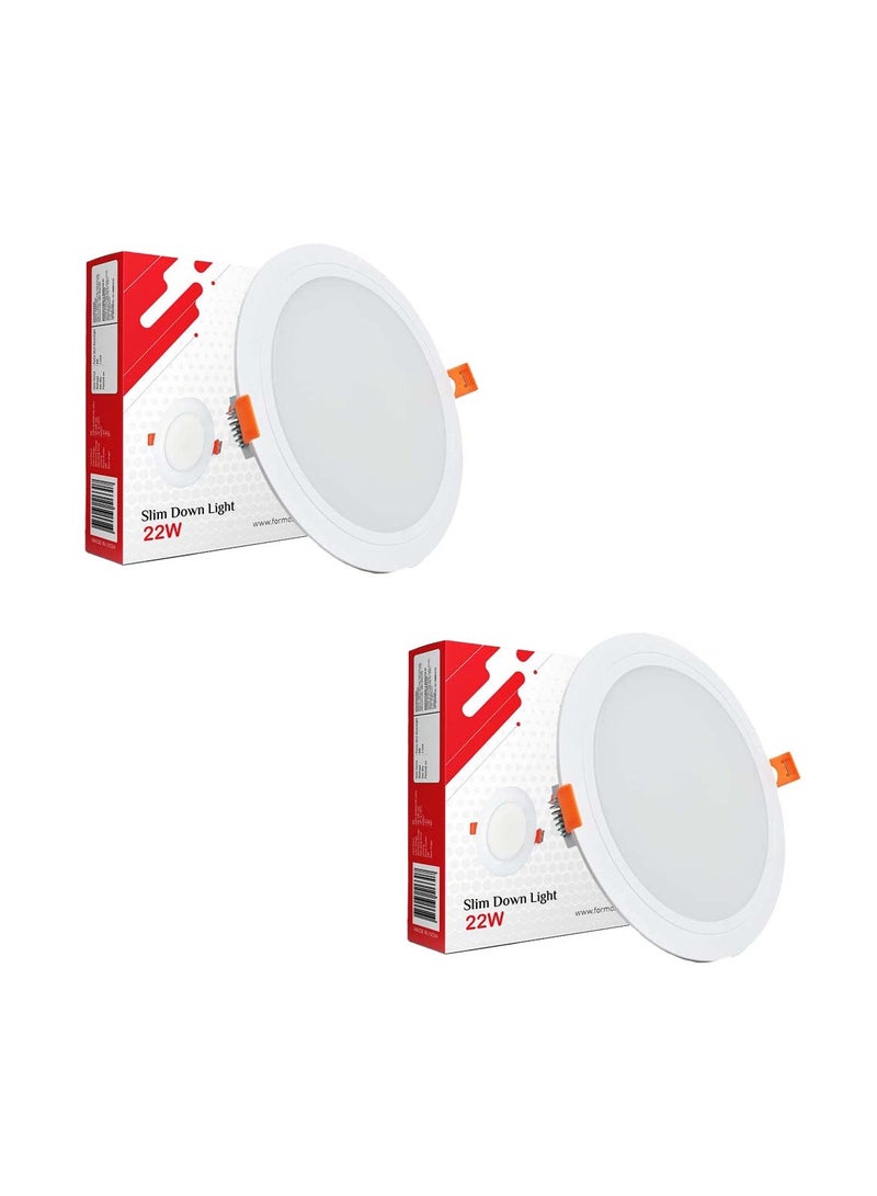 FORMOST FORMOST LED Slim Panel Light Round 22W | LED Ceiling Light | Long Lifespan | Over Heat Protection | Pack of 2  - Image 1
