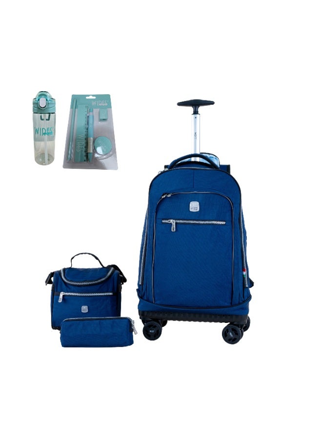 Wires WIRES 4 Wheels printed trolley 19" with lunch bag and pencil case  - Image 1