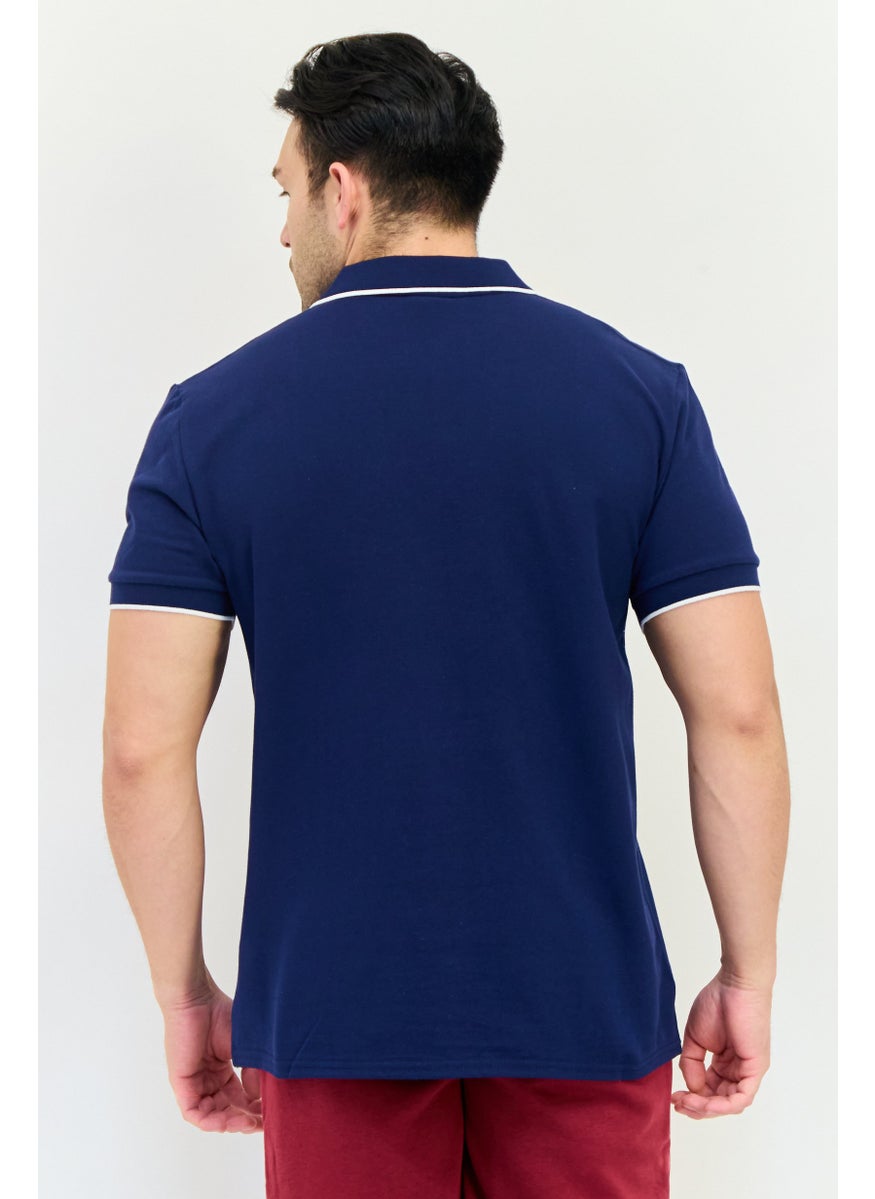 TapouT Men Sportswear Fit Short Sleeve Outdoor Polo Shirt, Navy  - Image 3