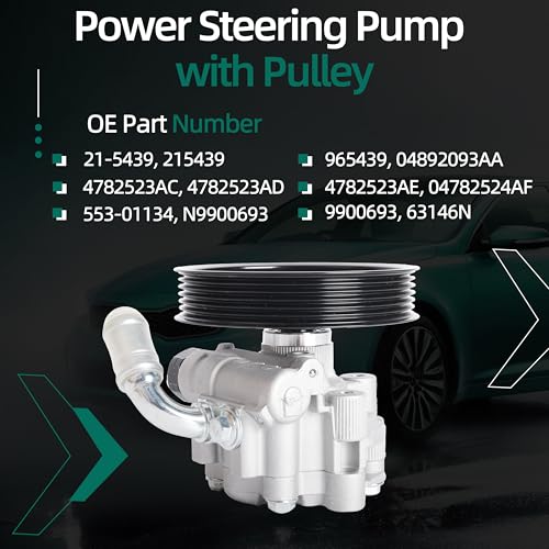 Riyhch 21-5439 Power Steering Pump with Pulley fit for Chrysler 300, fit for Dodge Challenger for Charger for Magnum, OE 965439 04892093AA 4782523AC 4782523AD - Image 2
