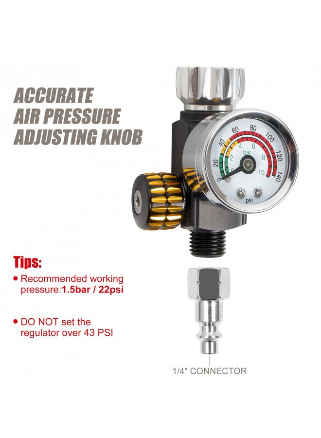 BEETRO HVLP Touch Up Mini Air Spray Gun for Clearcoats 1.0mm Stainless Steel Nozzle 150ml Capacity 7.0CFM 22psi with Type 2 Adapter Air Control Valve and Filter Professional - Image 3
