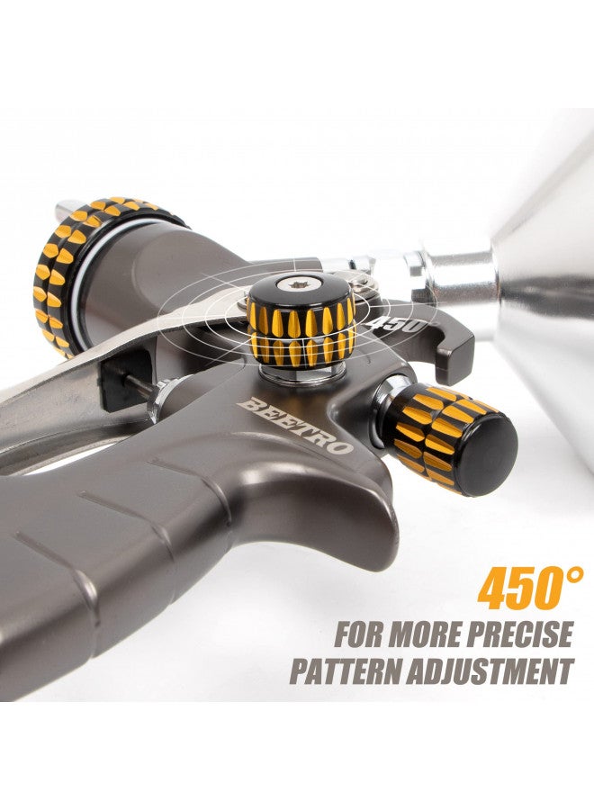 BEETRO HVLP Touch Up Mini Air Spray Gun for Clearcoats 1.0mm Stainless Steel Nozzle 150ml Capacity 7.0CFM 22psi with Type 2 Adapter Air Control Valve and Filter Professional - Image 2