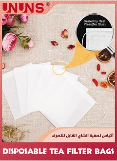 UNUNS Disposable Tea Filter Bags,300 Pcs 8x10cm Safety Food-grade Drawstring Tea Bags,Natural Tea Filter Bags For Loose Tea,Tea Strainer Suitable For Tea Coffee Spice Herbs-White  - Image 2