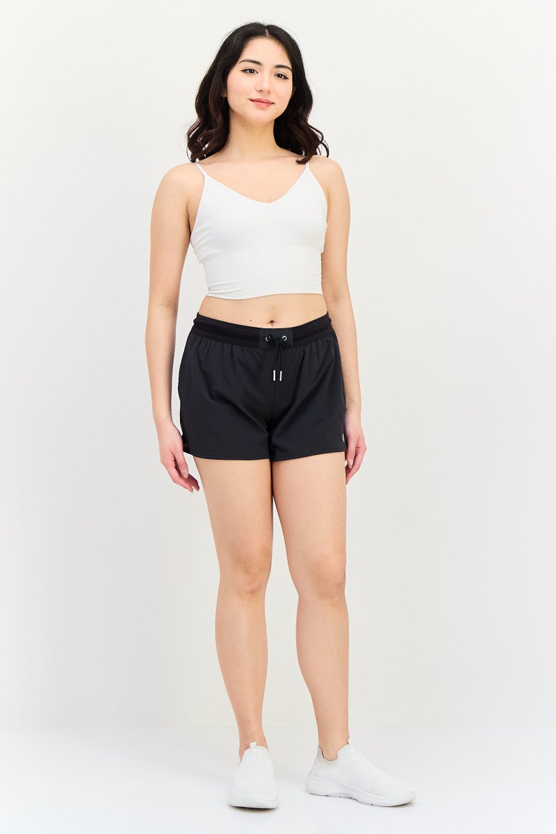 asics شورتات رياضية نسائية مناسبة للجري، أسود - Image 4