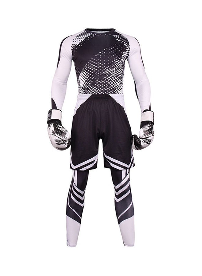 GROIC 4 Pieces Men's Cycling Suit Riding Clothes with Bicycle Long Sleeves Shorts Padded Pants and Pad Also for Boxing Hiking Running and Ball Sport - Image 2