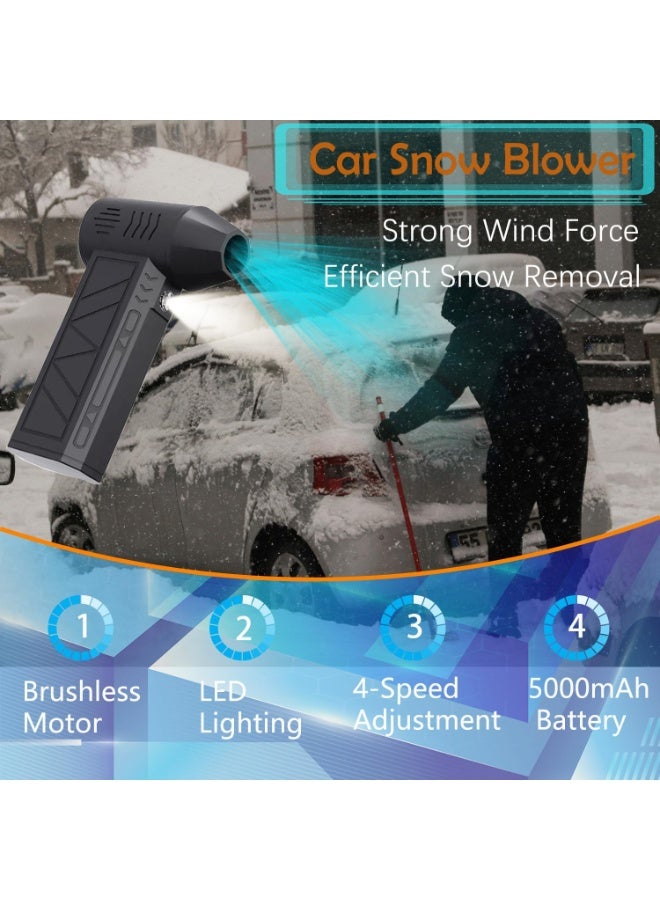 Cordless Powerful Handheld Air Blower, Portable Turbo Jet Fan with LED, Ideal for Outdoor Cleaning and Drying - Image 2