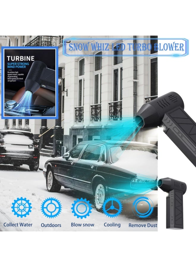 Cordless Powerful Handheld Air Blower, Portable Turbo Jet Fan with LED, Ideal for Outdoor Cleaning and Drying - Image 4