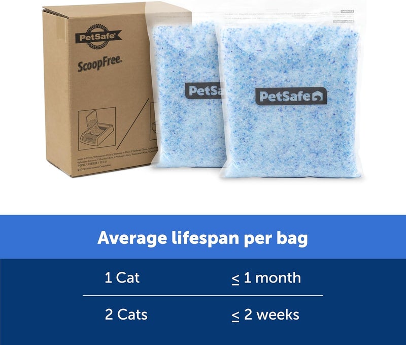 PetSafe ScoopFree Premium Crystal Cat Litter - Outperforms Clay Litter - Refill Packs - Reusable Tray Compatible - Fresh Scent - 4.3 lb Bags - 2 Pack - Image 5