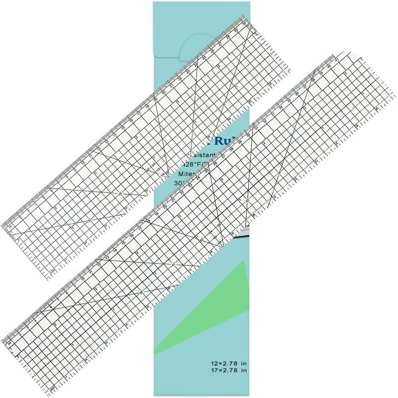 HLZC Extended Version 2 Pieces Hot Hem Ruler for QuiltingHot Press RulerNonSlipHandmade Tool for Electric Iron Home Ironing Work