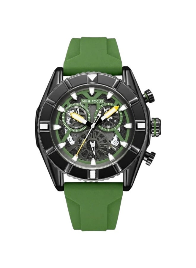 ميني فوكاس ساعة ميني فوكس MF2209G كرونوغراف رياضية أخضر وأسود - Image 1