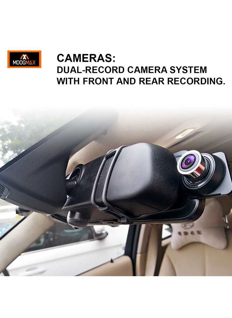 MOOGMAX - MOOGMAX MXDR004 Vehicle Black Box - 9.66" Display Car DVR, Dual Record Camera, Car Video Recorde - Image 1