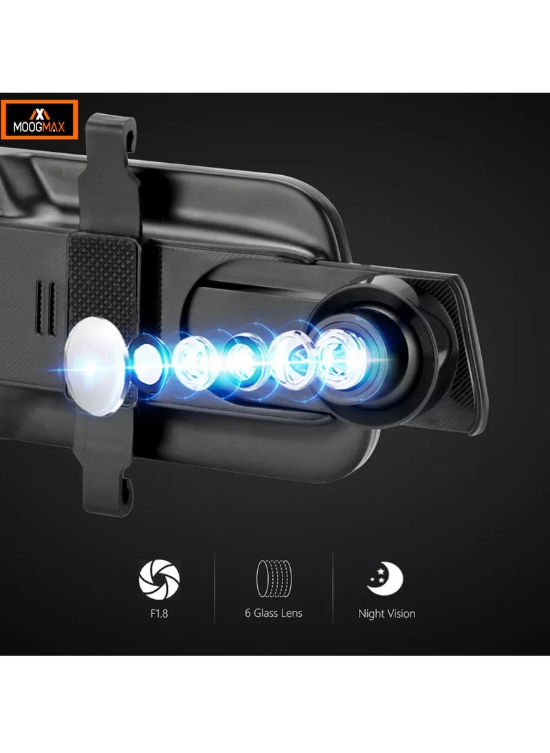 MOOGMAX - MOOGMAX MXDR004 Vehicle Black Box - 9.66" Display Car DVR, Dual Record Camera, Car Video Recorde - Image 1