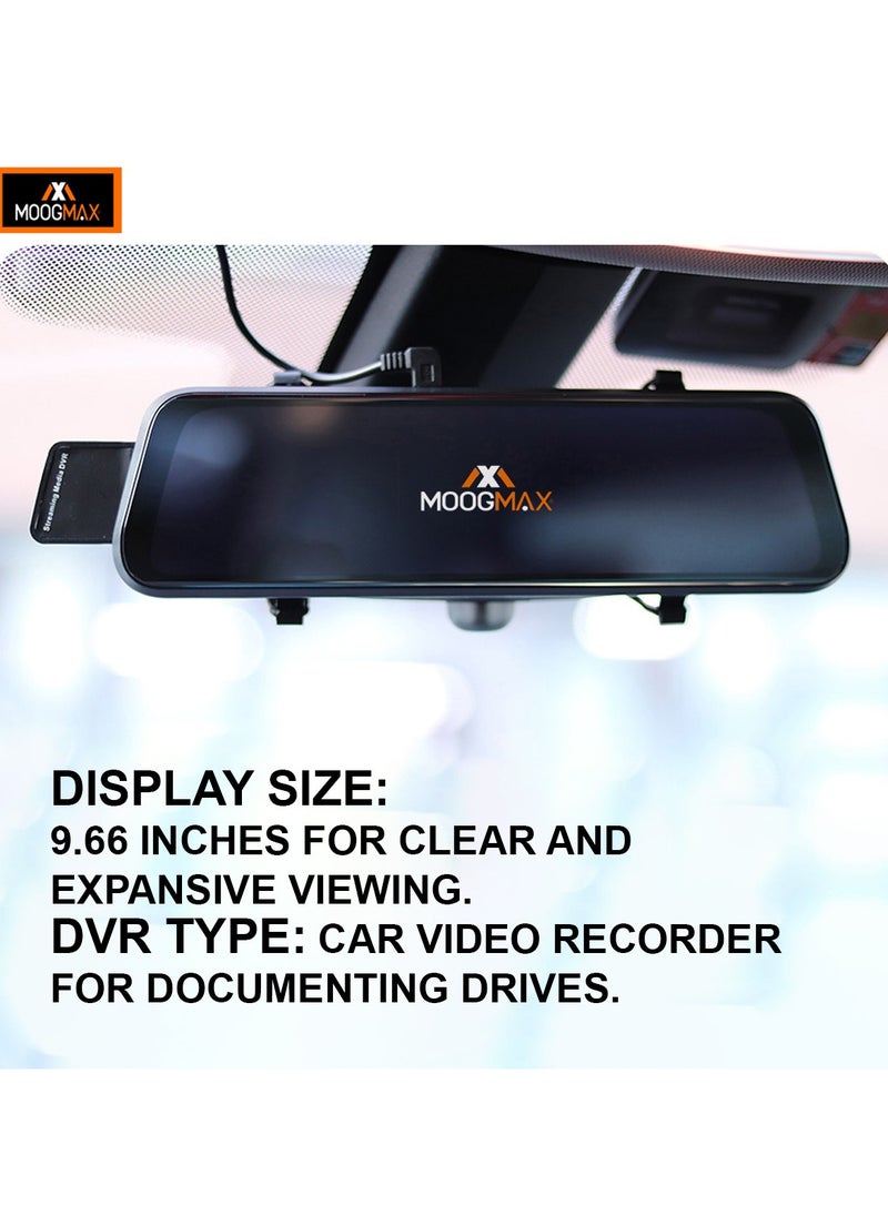 MOOGMAX - MOOGMAX MXDR004 Vehicle Black Box - 9.66" Display Car DVR, Dual Record Camera, Car Video Recorde - Image 1