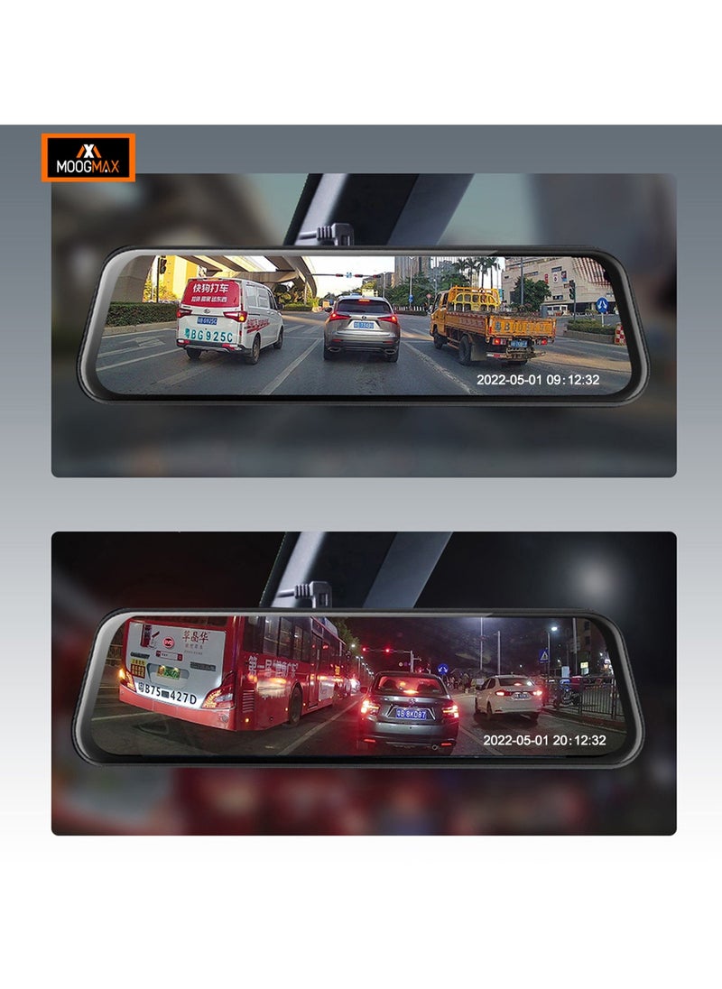 MOOGMAX - MOOGMAX MXDR004 Vehicle Black Box - 9.66" Display Car DVR, Dual Record Camera, Car Video Recorde - Image 1