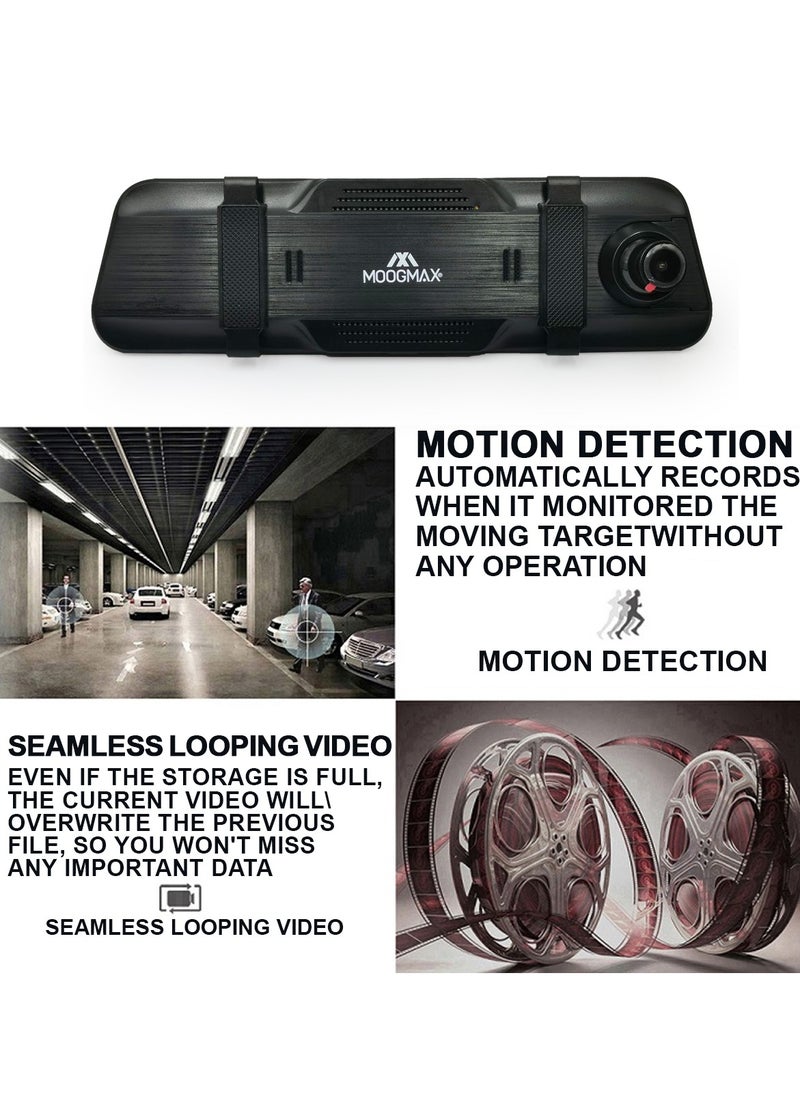 MOOGMAX - MOOGMAX MXDR004 Vehicle Black Box - 9.66" Display Car DVR, Dual Record Camera, Car Video Recorde - Image 1