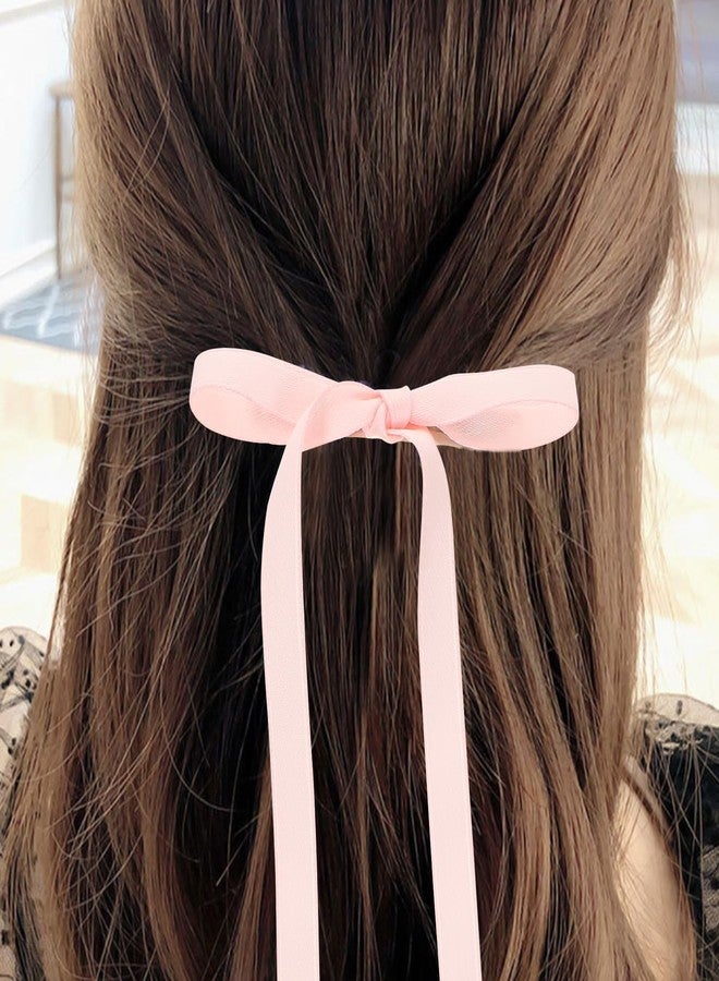 Qintreesify Pink Cute Bows Hair Clips Bow Hairpin Sweet Double Bow Hair Barrettes For Women Girl Cute Braided Long Ribbon Hair Clips Headwear Fashion Hair Accessories - Image 3