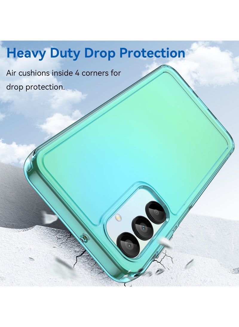 URBBKING Soft Clear Flexible TPU Phone Cases, Shockproof Transparent Bumper Cover Slim Thin Phone Case for Samsung A16 5G Blue - Image 3