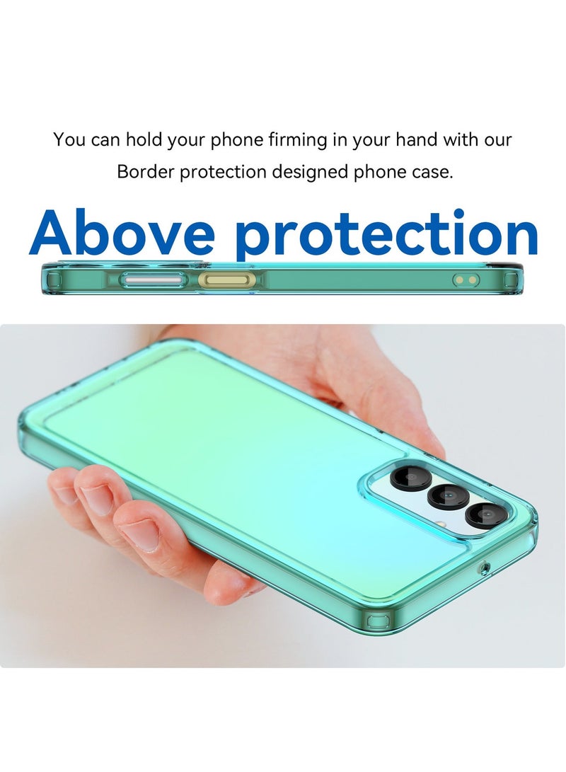 URBBKING Soft Clear Flexible TPU Phone Cases, Shockproof Transparent Bumper Cover Slim Thin Phone Case for Samsung A16 5G Blue - Image 4