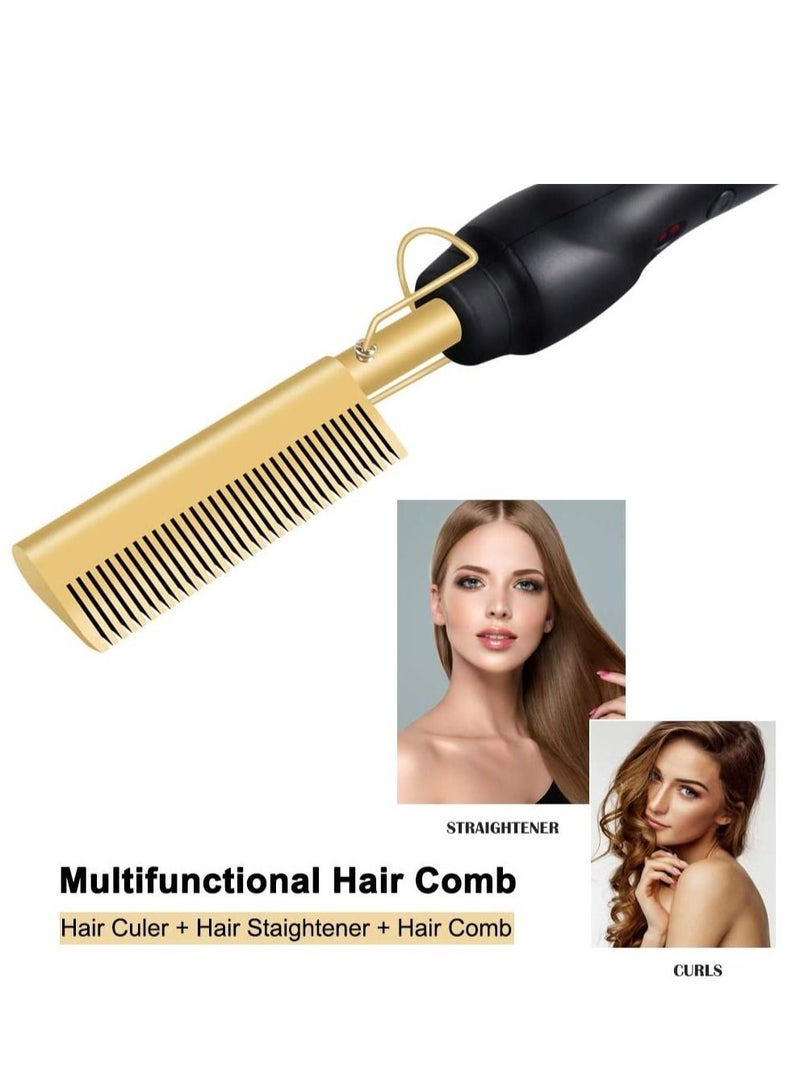 Electric Hot Flat Hair Straightening Smoothing Heating Iron Comb Brush - Image 5