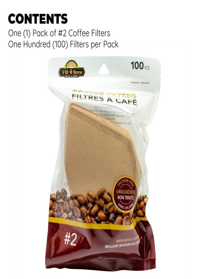 Jacent Fill N Brew Disposable #2 Coffee Filters, Cone Shape - 100 Count per Pack, 1 Pack - Image 2