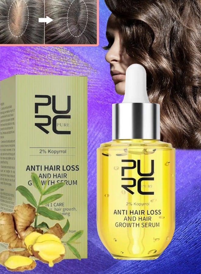 PURC 50ml Anti Hair Loss and Hair Growth Serum Hair Growth Density Serum with Biotin Hair Regrowth Treatment Essence Serum hair Growth and Scalp Conditioning 3 in 1 Care Ginger Regrowth Hair Oil - Image 1