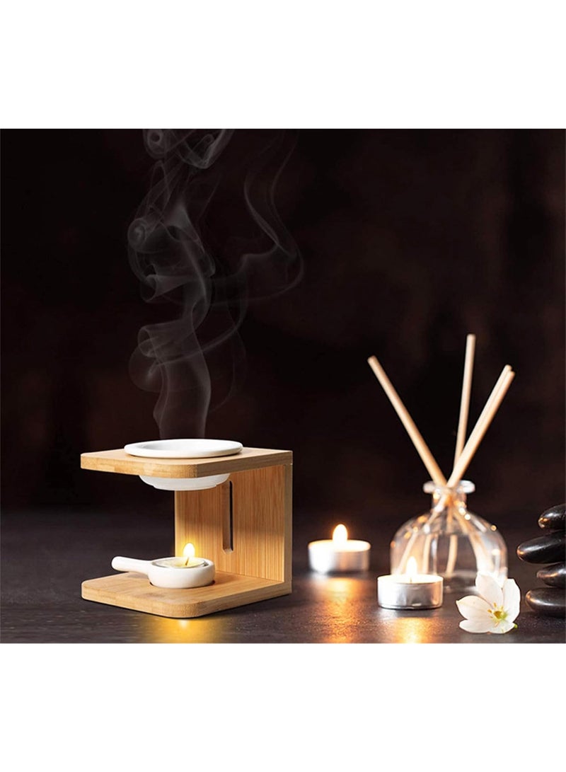 موثوقية التنبؤ حامل شموع الشاي الخشب الخفيف، حامل شموع الشاي الخشبية، شمعة شعلة الزيوت العطرية مع ملعقة شمعة، مناسبة للتأمل في السبا واليوجا - Image 4