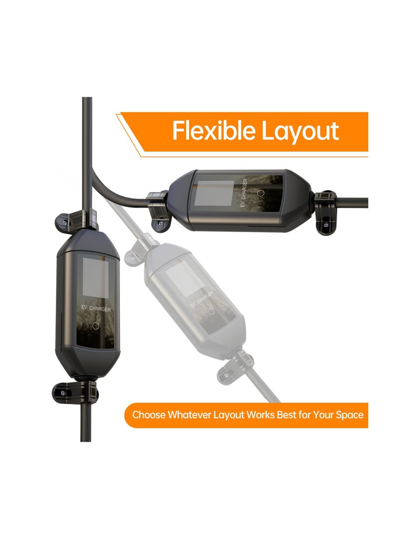 Universal EV Charger Holder with Flexible Layout, Includes 2 Cable Clips for SAE J1772 and Tesla Connectors - Image 4