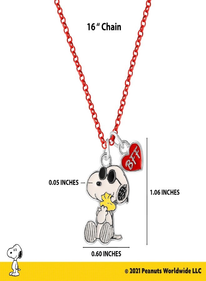 بينتس قلادتان لشخصيتي سنوبي ووودستوك من سلسلة "بينوتس"، مرخصتان رسمياً، طقم من قلادتين بسلسلة حمراء مع تعليقات "أفضل صديقين". - Image 4