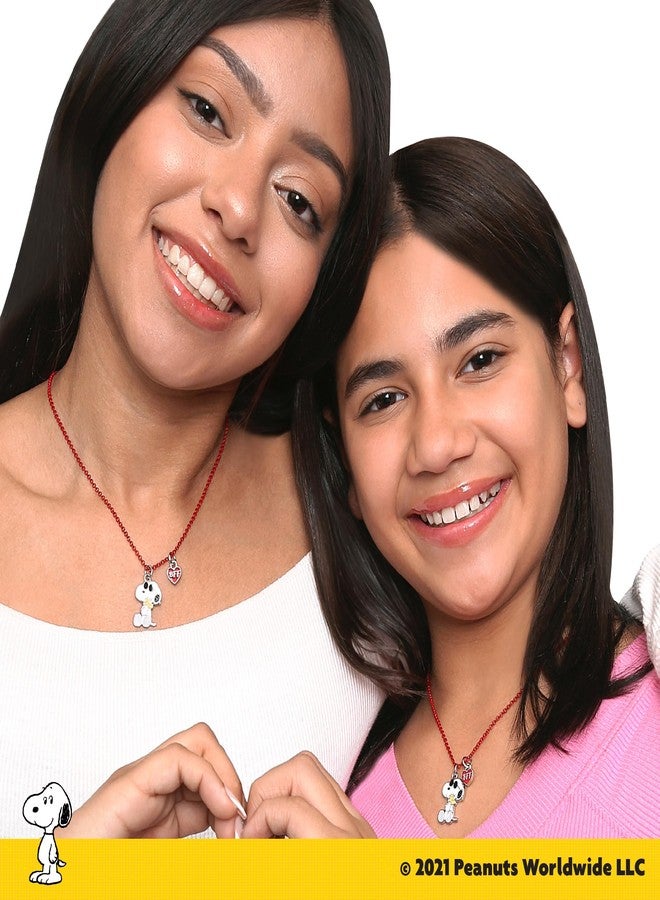 بينتس قلادتان لشخصيتي سنوبي ووودستوك من سلسلة "بينوتس"، مرخصتان رسمياً، طقم من قلادتين بسلسلة حمراء مع تعليقات "أفضل صديقين". - Image 3
