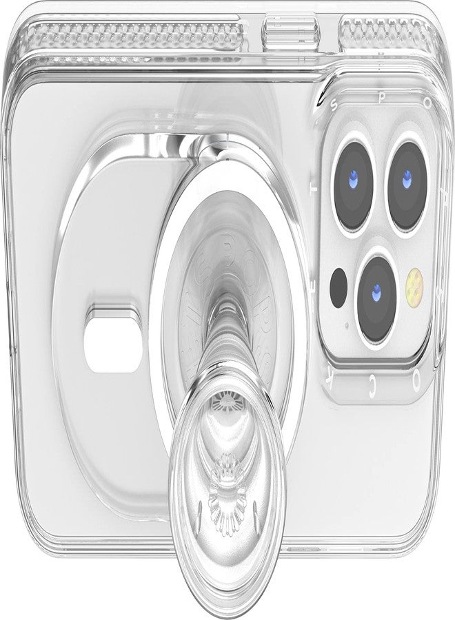 POPSOCKETS غطاء PopSockets لجهاز iPhone 14 Pro Max وقبضة الهاتف متوافق مع MagSafe، حامل الهاتف، متوافق مع الشحن اللاسلكي - شفاف - Image 4