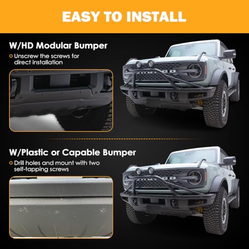 GLOBLED Front License Plate Bracket for Ford Bronco, Steel License Plate Mounting Holder Front License Plate Frame Compatible with 2021 2022 2023 2024 Ford Bronco, Black - Image 2