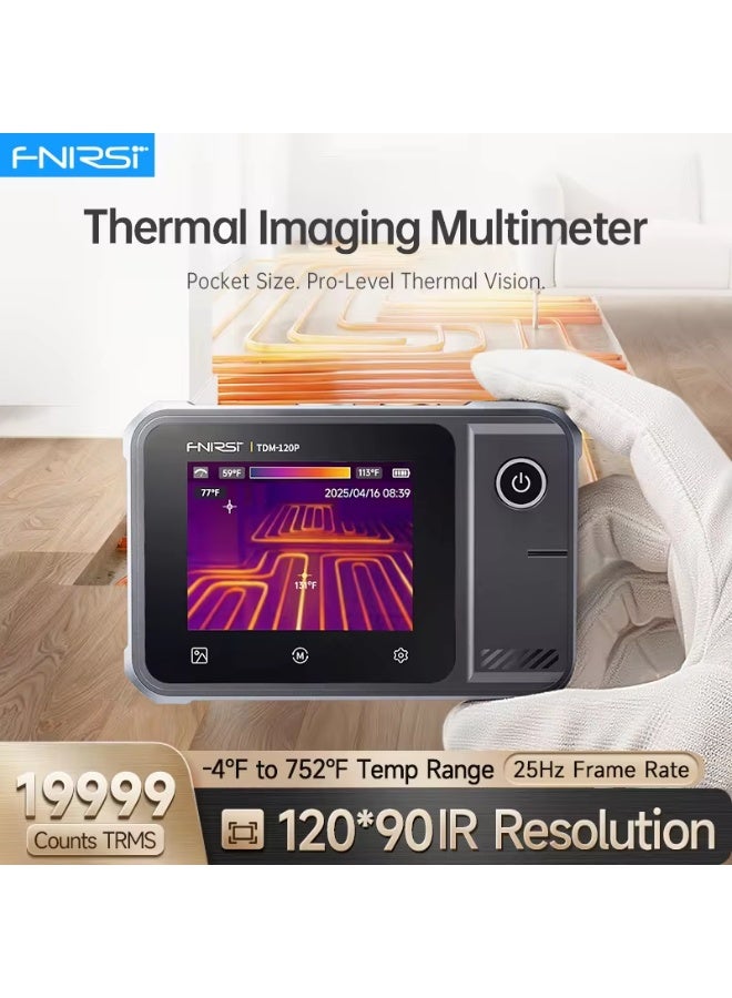 FNIRSI TDM-120P Multimeter Thermal Imaging Infrared Camera Tester AC 750V/DC 1000V Resistance Capacitance 120x90 IR - Image 1